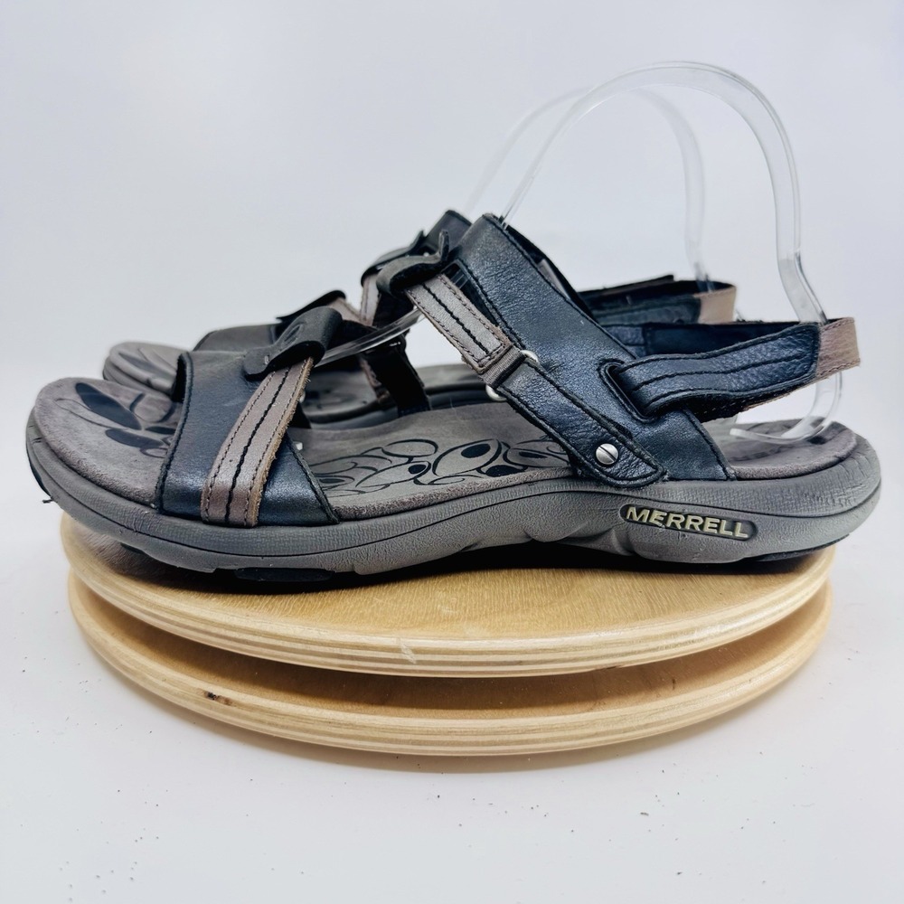 Merrell Bracken Sandals Shoes Womens 9 Black Brown Strappy Comfort